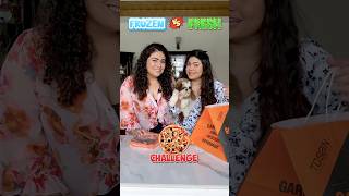 ❄️Frozen vs ♨️Fresh Pizza Challenge foodchallenge ytshorts thakursisters [upl. by Yeslah]