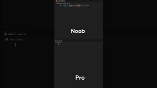 Noob vs Pro in Visual Studio Code  Creating div in HTML coding HTMLprojects programminglanguage [upl. by Plume]