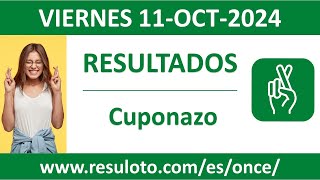 Resultado del sorteo Cuponazo del viernes 11 de octubre de 2024 [upl. by Wettam]