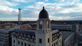 Birds Eye View of Downtown Lethbridge Alberta Canada  Drone Flights around the City of YQL  UHD [upl. by Dehlia668]