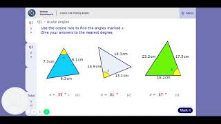 MyMaths Tutorial Cosine rule angles [upl. by Barcus]