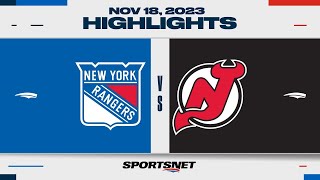 NHL Highlights  Rangers vs Devils  November 18 2023 [upl. by Aihsem]