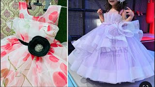 DIY Baby Frock Cutting And Stitching Frill Frock Cutting Ball Gown 5to6 year Girl Frock Cutting [upl. by Lerrad406]