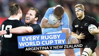 Every Rugby World Cup try from Argentina v New Zealand [upl. by Proud290]