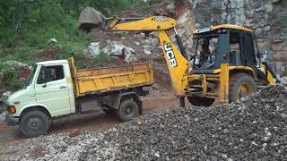 jcb 3dx super working in stone quarry 2 [upl. by Artkele928]