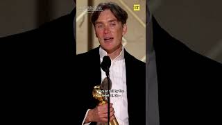 Cillian Murphy Accepts His Golden Globe For Best Actor In a Drama Film shorts [upl. by Asserat]