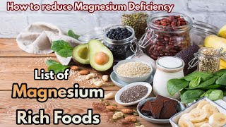 list of magnesium rich foods for healthy diet  increase magnesium from food [upl. by Wymore]