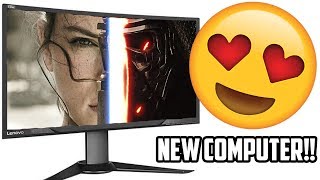 I GOT A CURVED MONITOR  EPIC NEW COMPUTER Lenovo Legion Y720 Cube [upl. by Bonita412]