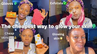 How to exfoliate your face using bath gloves🧤for a smooth radiant skin  affordable night routine [upl. by Sherr]