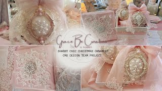 SHABBY CHIC CHRISTMAS ORNAMENT TUTORIAL DT PROJECT FOR CRAFTY ME SHOP [upl. by Trescott]