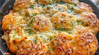 CHEESY STUFFED BISCUIT GARLIC BREAD  QUARANTINE RECIPES [upl. by Ecyaj]