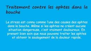 Traitement contre les aphtes dans la bouche [upl. by Ahsit]