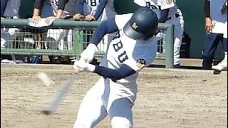 大府高校野球部 河野健太2年のバッティングフォーム 左打者 打ち方 タイミングの取り方 体重移動 打撃 構え【2023811 愛知県秋季高校野球 知多地区予選】 [upl. by Ateerys994]