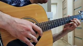 Industrial disease Dire Straits the intro on acoustic guitar in fingerstyle [upl. by Adilem]