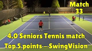 Watch best of senior tennis Top five points Match 33 [upl. by Rosenkrantz501]