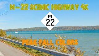 Peak Fall Colors On Michigans Most Scenic Highway M22 4K [upl. by Ayit]