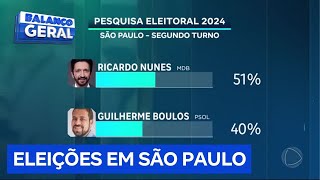 Pesquisa eleitoral mostra atual prefeito Ricardo Nunes MDB na liderança para a Prefeitura de SP [upl. by Nester]