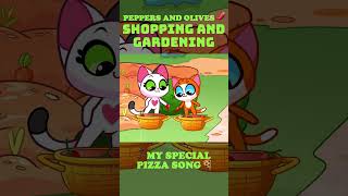 PLANTING 🌶️ SHOPPING AND GARDENING 🎵 My Special Pizza Song 😻 PurrPurr educational forkids [upl. by Knobloch]