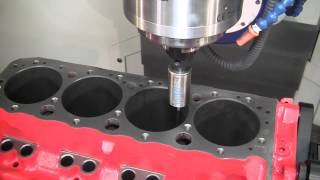 Combo 5axis CNC Cylinder Head amp Block Machining center The CENTROID A560 PortBlock [upl. by Ainsley]