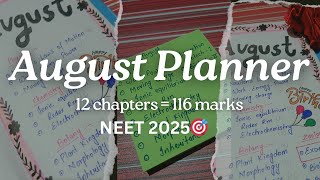 August planner 🗓️  NEET 2025  650 marks [upl. by Amaral181]