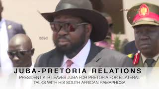 President Kiir departure to Pretoria South Africa 072024 [upl. by Eelarak]