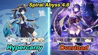 48 Spiral Abyss Wanderer Hypercarry amp Raiden Overload [upl. by Eilla]