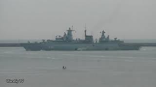 GERMAN NAVY TYPE F123 BRANDENBURG CLASS FRIGATE FGS BAYERN F217 IN PLYMOUTH SOUND  28th May 2021 [upl. by Eilla]