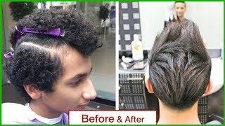 HAIR STRAIGHTENING FOR SHORT HAIR★HAIR TRANSFORMATION★MENS HAIRCUT amp HAIRSTYLE★HAIR TUTORIAL✔️ [upl. by Vin404]