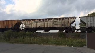 CSX empty unit bauxite ore train through Canton NY 914 [upl. by Lela]