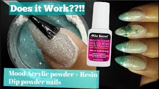 😍DIY Dip powder nails  Mood Acrylic Powder  Brushon GlueResin 😨 [upl. by Hahseram]