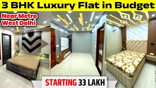 Luxury 3BHK Flat near Metro  Low Budget Flats in West Delhi  90 Loan Lift Car Parking Market [upl. by Einahpehs]