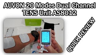 AUVON 20 Modes Dual Channel TENS Unit AS8012 Muscle Stimulator Machine for Pain Relief QUICK REVIEW [upl. by Echo]