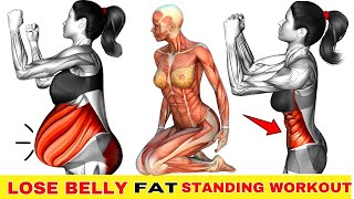 🔥🌟 Best Exercises for Hanging Belly Fat 🔥👙 30Minute Standing Workout to Lose Belly Fat in 4 Weeks [upl. by Nysa47]