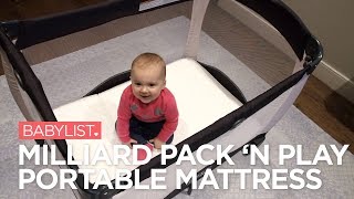 Milliard Pack n Play Portable Mattress Review  Babylist [upl. by Ylluz]