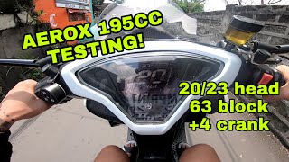 AEROX V2  195CC  TESTING 4 CRANK [upl. by Htebarual]