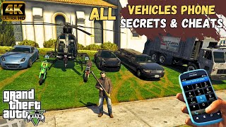 GTA  5 All VEHICLES Phone CHEAT Codes  4K  60 FPS [upl. by Ruy]