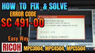 HOW TO FIX AND SOLVE ERROR CODE SC49100  RICOH MPC3004 MPC4504 MPC5504  In Easiest Way [upl. by Eire]