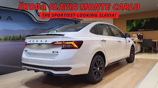 Skoda Slavia Monte Carlo 2024 Walkaround in Hindi  Candy White colour  Slavia 15 Monte Carlo [upl. by Azirb370]