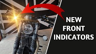 New front indicators for the Triumph Bobber Full installation video [upl. by Alaehs]