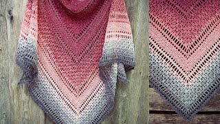 Rose Sienna Shawl  Easy Triangle Shawl Crochet Tutorial [upl. by Niffirg]