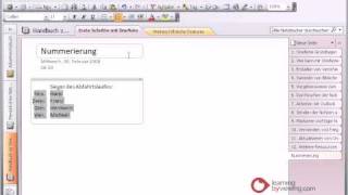 Onenote Tutorial Deutsch Nummerierung [upl. by Yrovi]