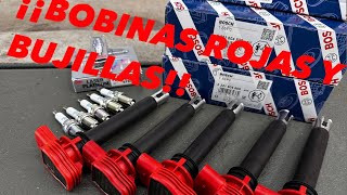 BOBINAS ROJAS Y BUJILLAS NUEVAS AL JETTA MK6 [upl. by Elam]