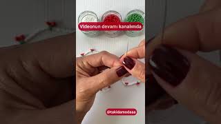 Kiraz kolye ve bileklik yapımı🍒 kolyeyapımı necklace jewellery boncukkolye diy kirazkolye [upl. by Aisha209]