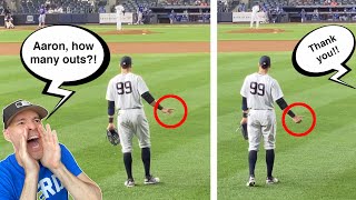 You can talk to Aaron Judge DURING THE GAME at Yankee Stadium [upl. by Ordnajela]