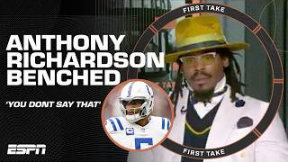 Cam Newton SOUNDS OFF on Anthony Richardson 🗣️ ‘YOU DON’T DO THAT’  First Take [upl. by Asir760]