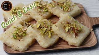 Coconut Burfi with Milk Powder│ Naryal ki Barfi│ Naryal ki Mithai with desiccated coconut [upl. by Edmond]