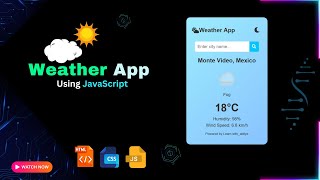 Build an Advanced Weather App with HTML CSS amp JavaScript  Dynamic Weather API Integration [upl. by Sparkie]