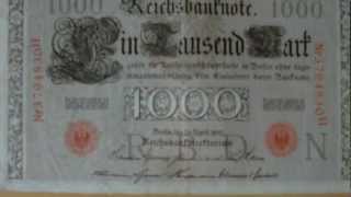 Alte 1000 Reichsmark Scheine in HD [upl. by Atiuqin]