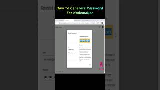 how to Generate App password for nodemailer nodejs nodejstutorial webdevelopment email [upl. by Eegnat133]