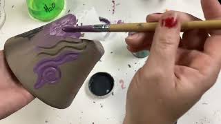 4 Surface Decorating Techniques for Leatherhard Clay using Underglaze [upl. by Isoj83]